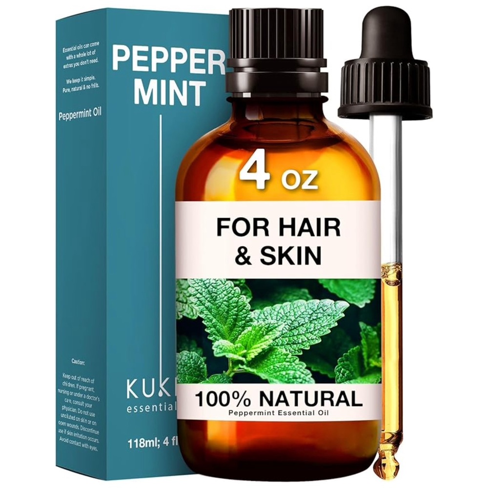 New Peppermint Oil for Diffuser, Skin & Hair - 100% Natural 4 fl Oz